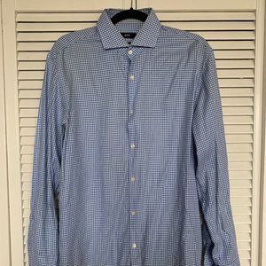 Cotton Blend Check Sharp Fit Dress Shirt